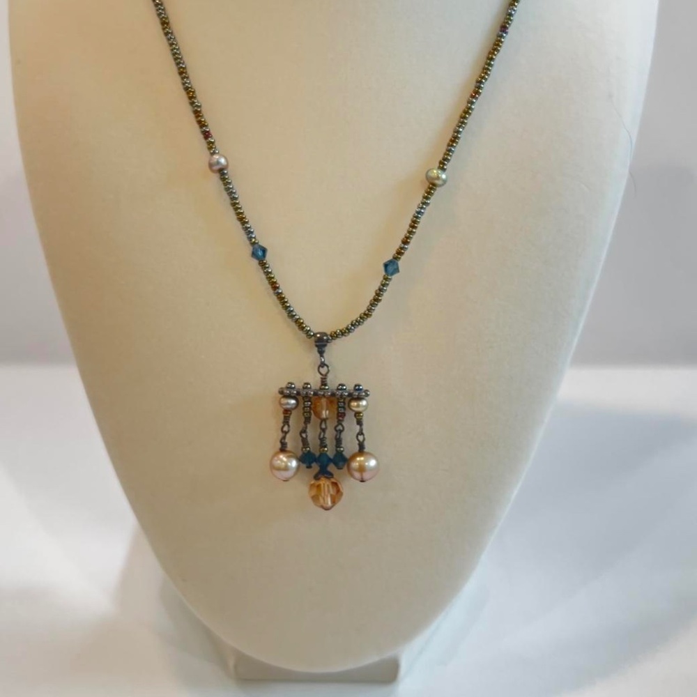 Artisan Beaded Necklace with Lobster Claw Closure